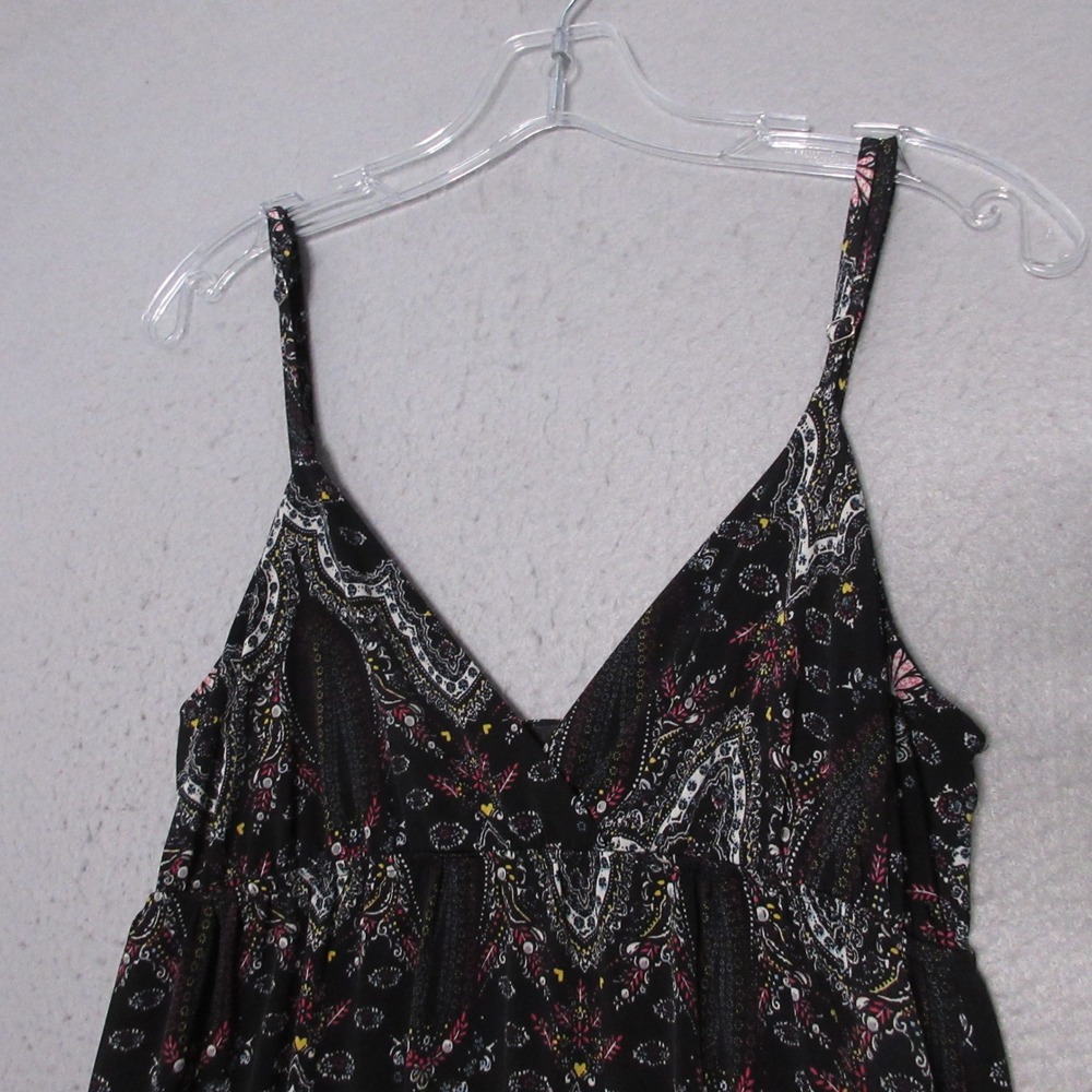 Wet Seal Maxi Dress Black Paisley Boho Whimsigoth Grunge Indie Festival Y2K - Picture 3 of 7